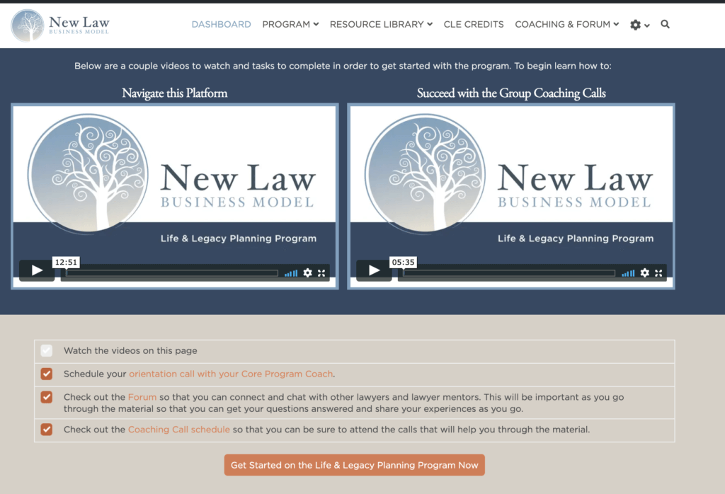 New Law Business Model upgraded curriculum screenshot