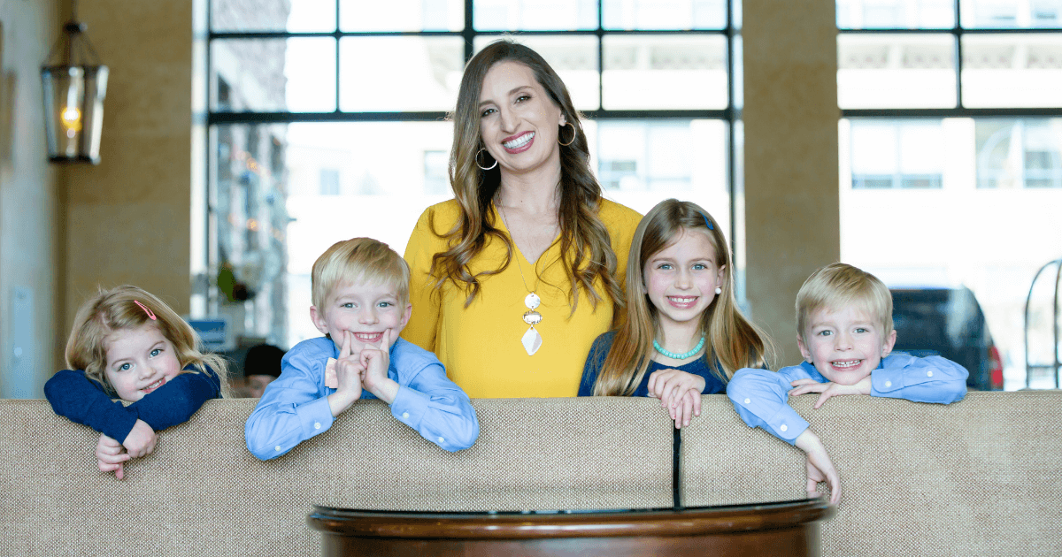 Solo law practice mom, Bonnie Faucett, with her 4 children.